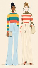 Obraz premium Two women are standing next to each other