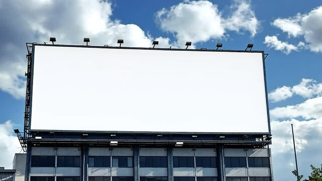Blank Billboard on Building, Advertising Space, Mockup Template