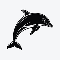 Obraz premium A fish dolphin silhouette isolated for T- shirt design vector.