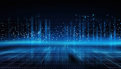 Abstract blue data stream background with lines for technology or science concept