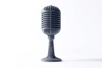 Fototapeta premium Classic microphone. Embodying the spirit of retro communication and audio recording. Stands ready for broadcasting with its timeless design and vintage charm. Capturing the essence of sound and music