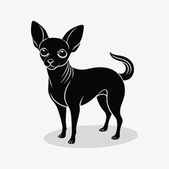 A cute black and white cartoon baby dog vector.