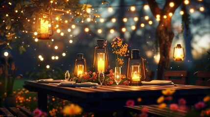 Obraz premium elegant ballroom filled with roses and chandeliers, 