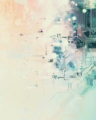 Obraz premium Abstract Digital Background with Soft Colors and Circuit Patterns