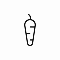 Carrot vegetable fresh icon vector sign