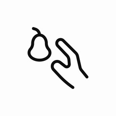 hand pear icon vector sign