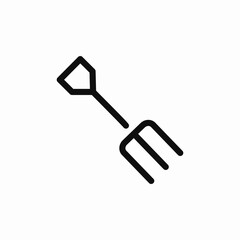 Garden fork tool icon vector sign