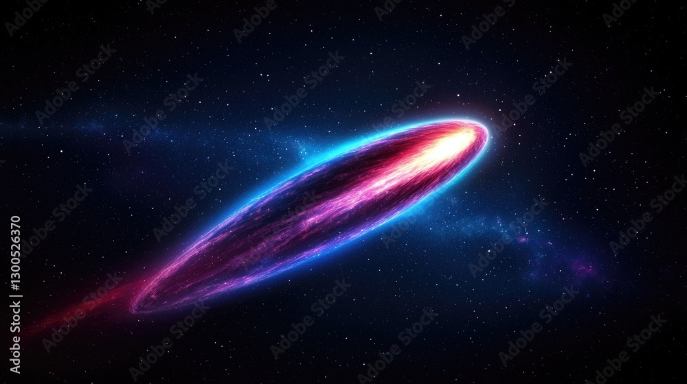 Wall mural cosmic explosion of light and color outer space digital art dark environment wide viewpoint abstract