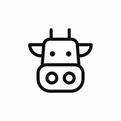 Cow farm animal icon vector sign