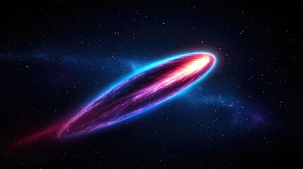 Obraz premium Cosmic explosion of light and color outer space digital art dark environment wide viewpoint abstract concept