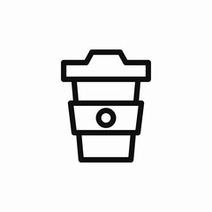 Coffee cup takeaway icon vector sign