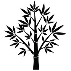 Minimalist Bamboo Tree Icon Silhouette for Nature Designs