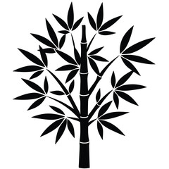 Minimalist Bamboo Tree Icon Silhouette for Nature Designs