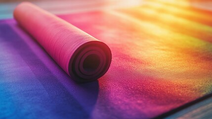 Vibrant Yoga Mat on Soft Background