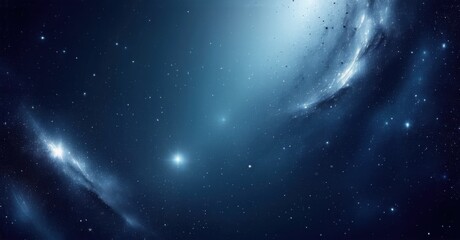 Obraz premium Luxury deep space inspired gradient background cosmic navy fading metallic silver fine grainy noise texture geometric polygonal depth glowing highlights bright colorfu