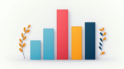 Blank infographics concept. Simple Minimalist Geometric Infographic with Bar Graphs and Color Blocks