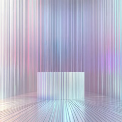 Generated imageSophisticated product platform in iridescent hues. Combines luxury aesthetics with modern visuals for innovative branding, web marketing, and promotional templates