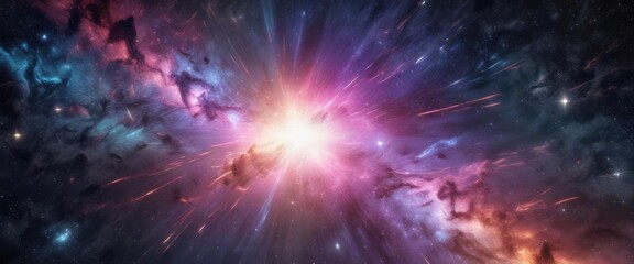 Cosmic nebula background with shimmering stardust and holographic starlight,  celestial,  cosmic,  shimmer