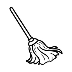 Mop icon cleaning surface, household maintenance concept