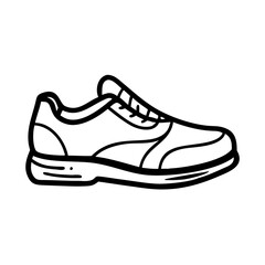 Stylish shoe icon in black and white, modern fashion concept