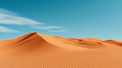 Vast Orange Sand Dunes Under a Clear Blue Sky