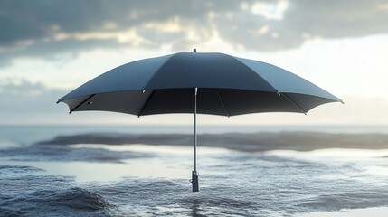 AI-integrated high-tech umbrella with automatic wind resistance adaptation, real-time weather tracking,