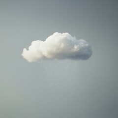 Naklejka premium Single Cloud with Rainfall Isolated on Grey Background