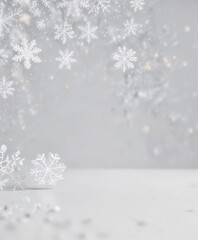 Soft white background with scattered snowflakes,  cold,  frosty, snowflakes