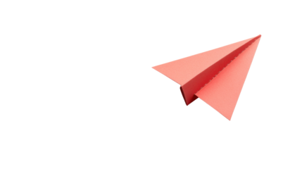 red paper plane isolated on white background