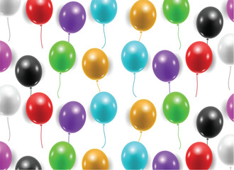 flying balloons vector illustration