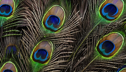 Obraz premium peacock feather close up, Peacock feather, Peafowl feather, Bird feathers, feather background.