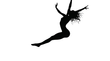A dancer silhouette isolated on transparent background