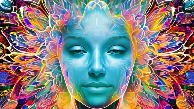 Consciousness of the universe, unity, psychedelic trip. New Age concept. Mental and psychological health