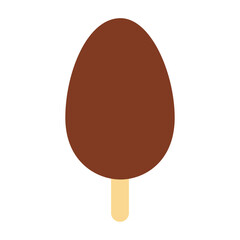 Classic Chocolate Covered Ice Cream Bar on Stick. Minimalistic Chocolate coated Frozen dessert idea