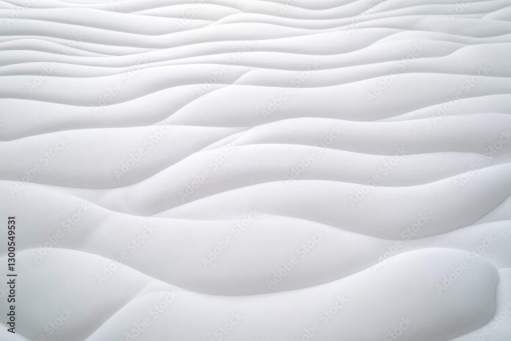 Aufkleber close-up of a smooth white mattress protector highlights its texture and folds, illuminated by soft 