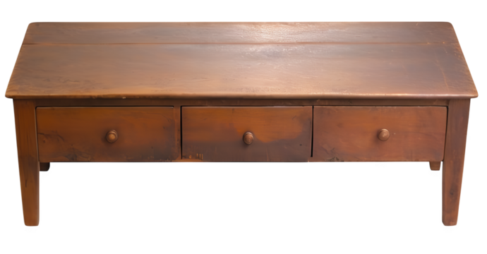 Vintage Wooden Table with Three Drawers