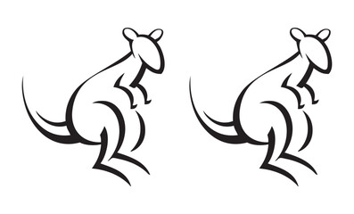 line art bundle kangroo and illustrator