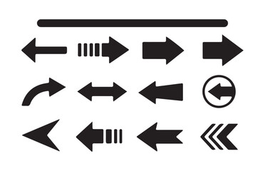 Set of black arrow icons. Arrow. Cursor. Arrow vector icon. Modern simple arrows. Vector file illustration eps 10