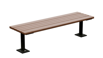 Wooden bench in the park. Transparent background.