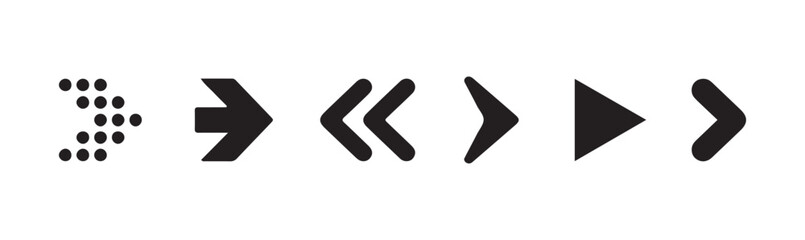 Set of black arrow icons. Doddle arrow. Collection different Arrows on flat style. Vector illustration eps 10