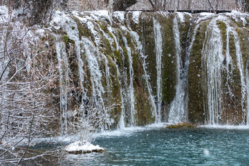 Arrow Bamboo Lake Waterfalls in Juizhaigou, China, is a UNESCO world natural and cultural site. As...