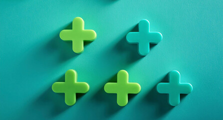 Obraz premium Abstract background medical and science concept. Cross green abstract composition. Technological circle pattern can be used for banner design