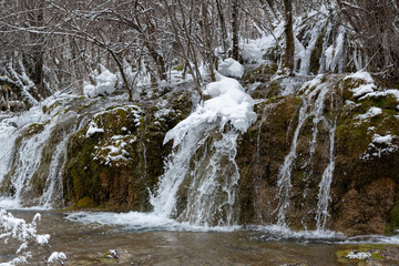 Arrow Bamboo Lake Waterfalls in Juizhaigou, China, is a UNESCO world natural and cultural site. As...