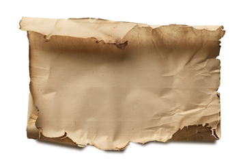 Vintage Texture of Torn Aged Paper Isolated on a Transparent Background