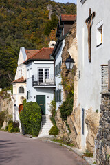 Idyllic roads through Durnstein in the Wachau vinery and tourism region in Austria