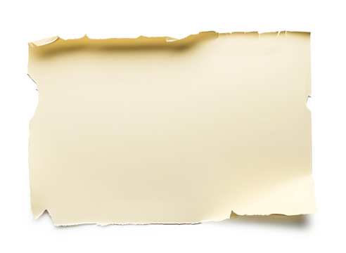Vintage Paper Texture with Torn Edges for Background or Design, Isolated on a Transparent Background