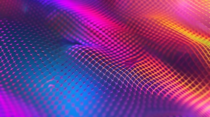 Obraz premium An abstract background with a colorful, wavy grid pattern.