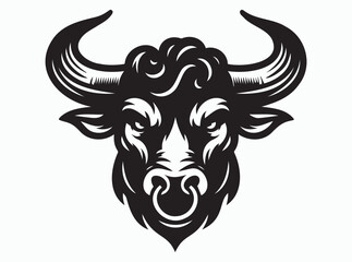 Fototapeta premium Bull Head, Bull Face, Silhouette Angry Bull Face Illustration Animal Icon Logo Design
