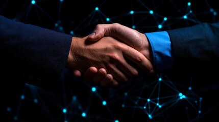 Digital handshake for a thriving business agreement and innovative collaborations alliance