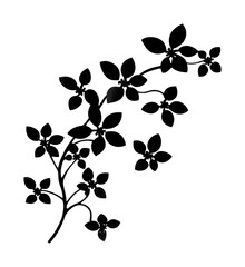 Obraz premium Elegant silhouette of blooming flowers ideal for decorative crafts and design projects, cut out